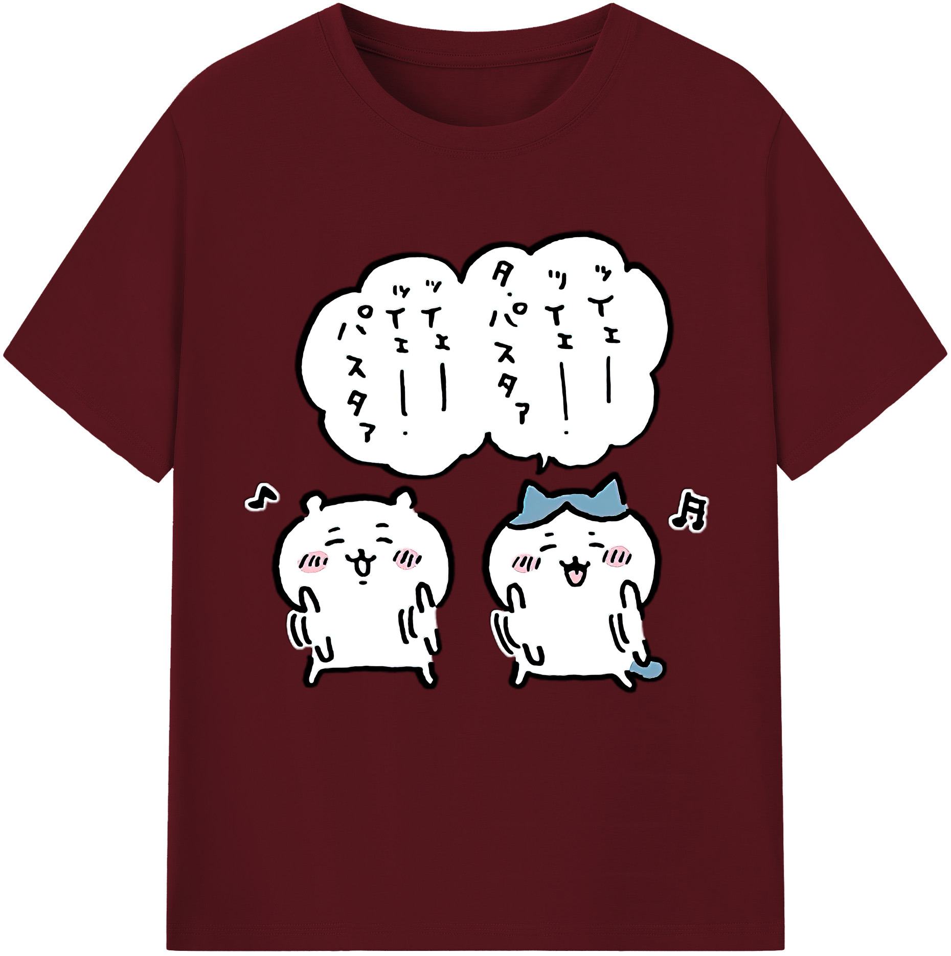 （画像用） ちいかわ ハチワレ Chii-kawa hachiware 綿100％半袖Tシャツ（フロントプリント）